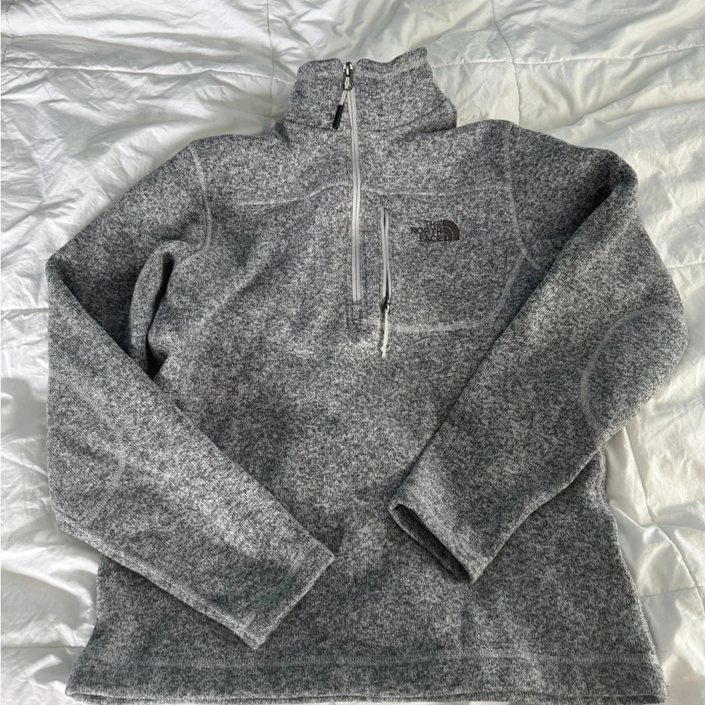 The North Face Men's Small Grey Quarter-Zip Fleece Pullover - Picture 6 of 11